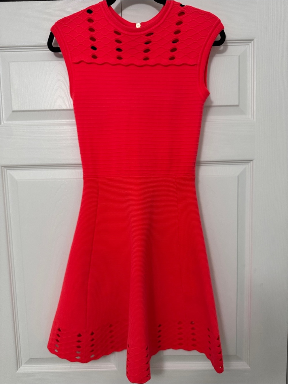 Ted Baker Coral Red Textured Knit Top